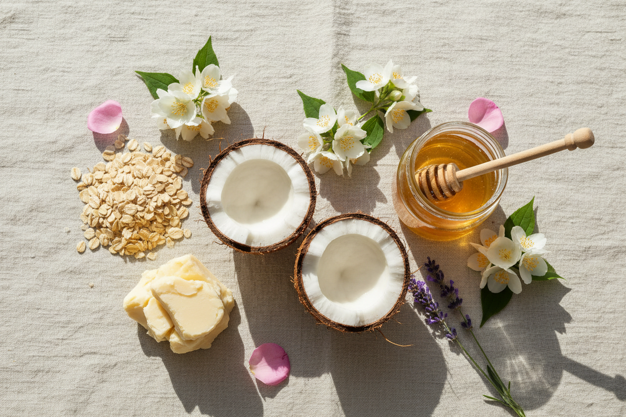 Natural Ingredients Flat Lay